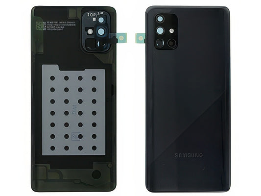 Cover Batteria + Vetrino Camera + Adesivi Prism Crush Black per Samsung SM-A715 Galaxy A71