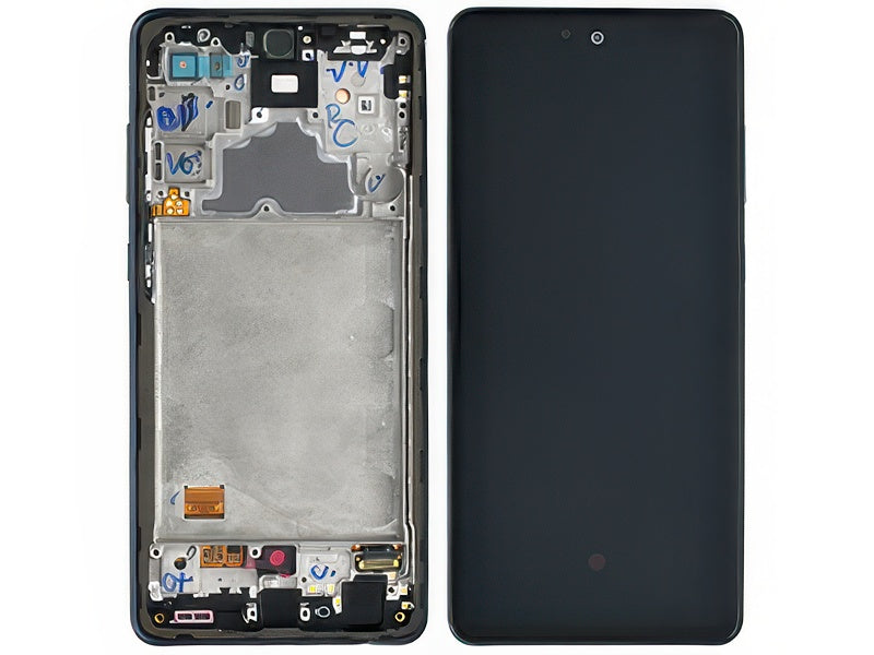 Lcd + Touch Screen + Frame + Tasti Laterali Awesome Black per Samsung SM-A725 Galaxy A72