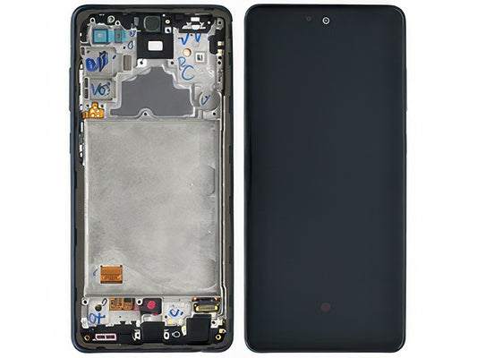 Lcd + Touch Screen + Frame + Tasti Laterali Awesome Black per Samsung SM-A725 Galaxy A72