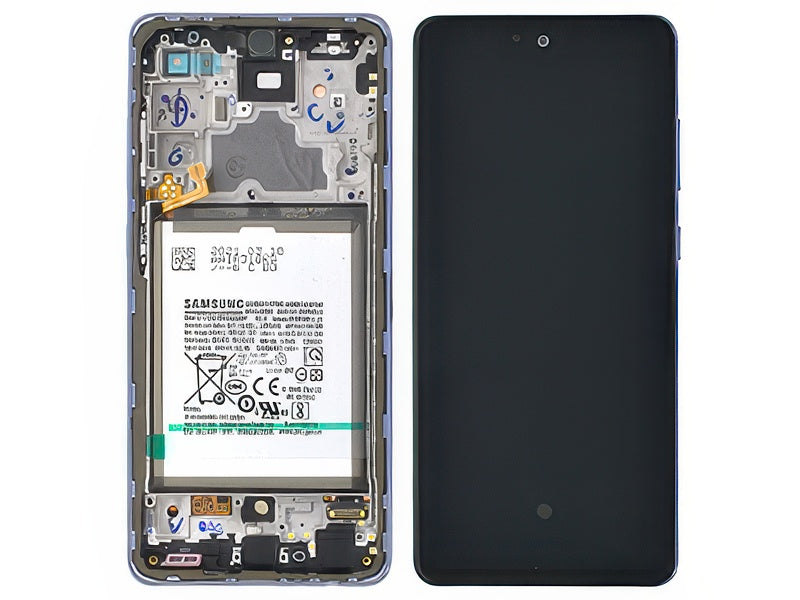 Lcd + Touchscreen + Frame + Batteria + Tasti Laterali Awesome Violet per Samsung SM-A725 Galaxy A72