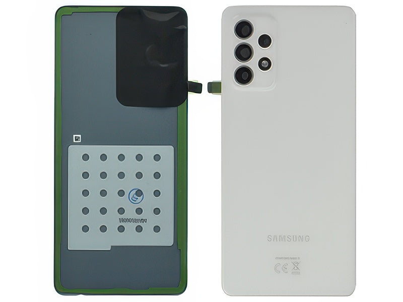 Cover Batteria + Cover Camera completo + Adesivi Awesome White per Samsung SM-A725 Galaxy A72