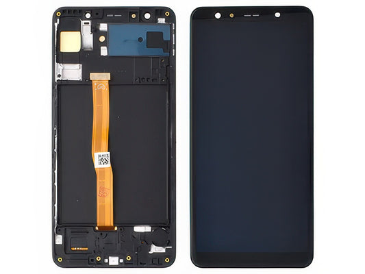 Display Lcd Soft Oled Nero con Frame Qualità Eccelsa per Samsung SM-A750 Galaxy A7 2018