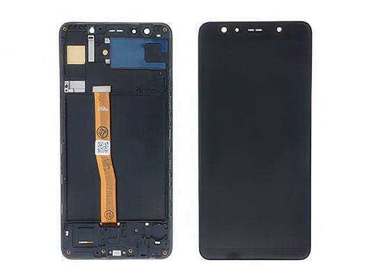 Display Lcd Incell Nero con Frame No sensore proxy e Lettore impronta Qualità Ottima per Samsung SM-A750 Galaxy A7 2018