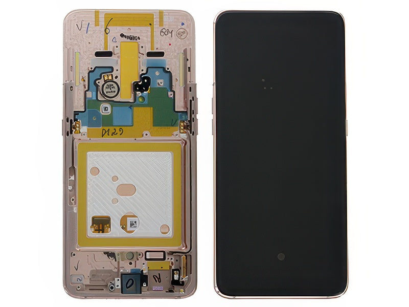 Lcd + Touchscreen + Frame + Vibrazione + Tasti Laterali Oro per Samsung SM-A805 Galaxy A80