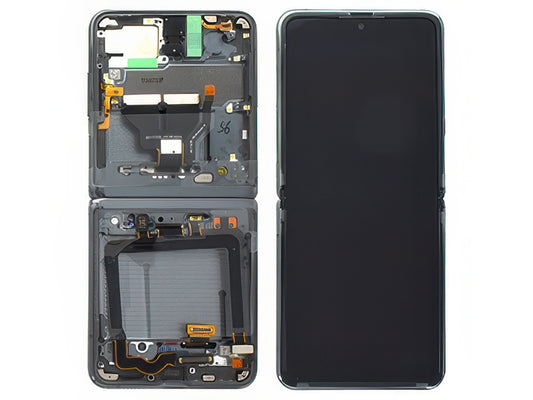 Lcd + Touchscreen + Frame Mystic Grey per Samsung SM-F707 Galaxy Z Flip 5G