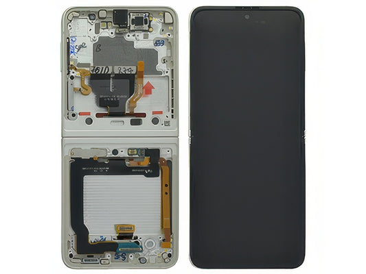 Lcd + Touchscreen + Frame + Altoparlante Cream per Samsung SM-F711 Galaxy Z Flip3 5G