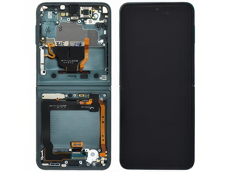 Lcd + Touchscreen + Frame + Altoparlante Verde per Samsung SM-F711 Galaxy Z Flip3 5G