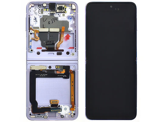 Lcd + Touchscreen + Frame + Altoparlante Lavender per Samsung SM-F711 Galaxy Z Flip3 5G