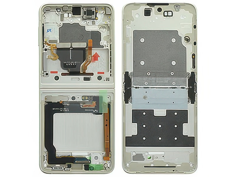 Guscio frontale + Frame Supporto Lcd + Tasti Laterali Cream per Samsung SM-F711 Galaxy Z Flip3 5G