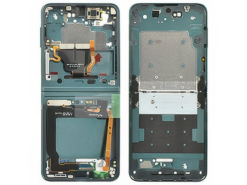 Guscio frontale + Frame Supporto Lcd + Tasti Laterali Verde per Samsung SM-F711 Galaxy Z Flip3 5G