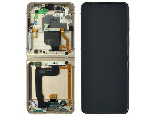 Lcd + Touchscreen + Frame + Altoparlante Oro Rosa per Samsung SM-F721 Galaxy Z Flip4