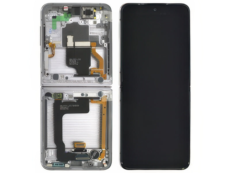 Lcd + Touchscreen + Frame Vers. Navy/Argento per Samsung SM-F721 Galaxy Z Flip4