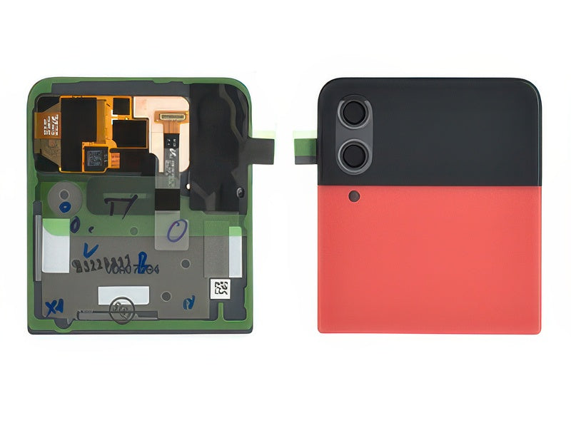 Lcd Esterno + Cover Superiore + Vetrino Camera Rosso per Samsung SM-F721 Galaxy Z Flip4