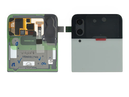 Lcd Esterno + Cover Superiore + Vetrino Camera Bianco per Samsung SM-F721 Galaxy Z Flip4
