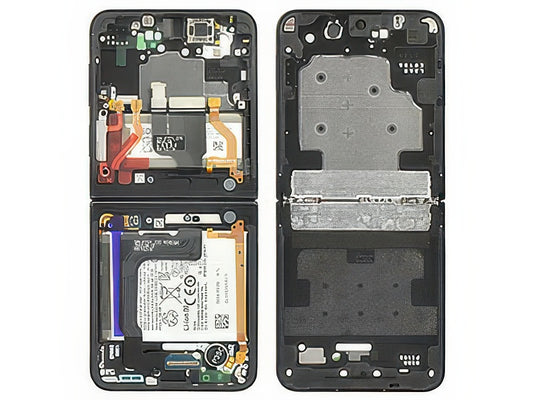 Guscio frontale + Frame Supporto Lcd + Batteria + Tasti Laterali Khaki per Samsung SM-F721 Galaxy Z Flip4