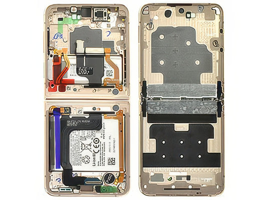 Guscio frontale + Frame Supporto Lcd + Batteria + Tasti Laterali Oro Rosa per Samsung SM-F721 Galaxy Z Flip4
