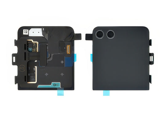 Lcd Esterno + Cover Superiore + Vetrino Camera Nero per Samsung SM-F731 Galaxy Z Flip5