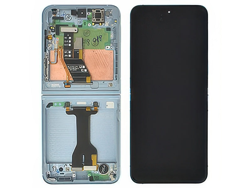 Lcd + Touch Screen + Frame + Tasti Laterali Blu per Samsung SM-F741 Galaxy Z Flip6