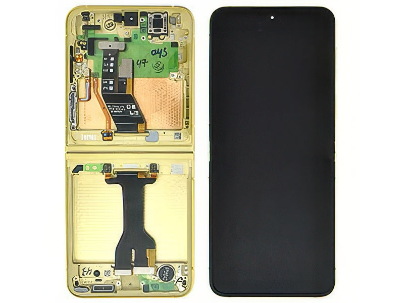 Lcd + Touch Screen + Frame + Tasti Laterali Giallo per Samsung SM-F741 Galaxy Z Flip6