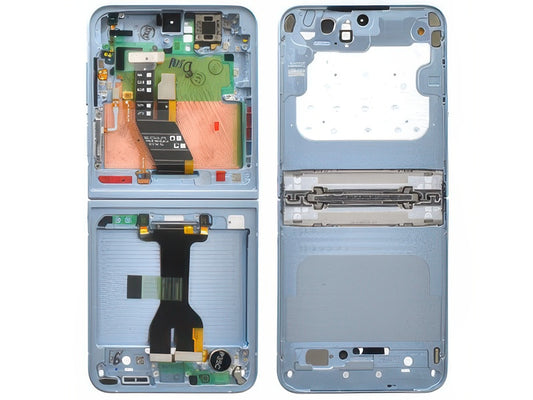 Guscio frontale + Frame Supporto Lcd + Tasti Laterali Blu per Samsung SM-F741 Galaxy Z Flip6
