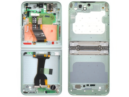 Guscio frontale + Frame Supporto Lcd + Tasti Laterali Mint per Samsung SM-F741 Galaxy Z Flip6