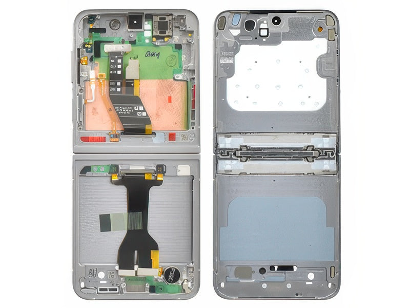 Guscio frontale + Frame Supporto Lcd + Tasti Laterali Silver Shadow per Samsung SM-F741 Galaxy Z Flip6