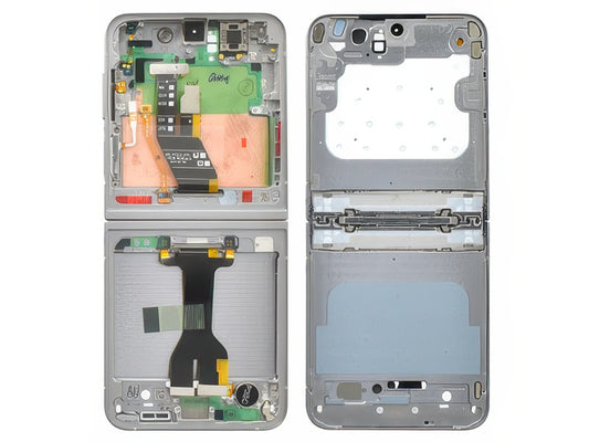 Guscio frontale + Frame Supporto Lcd + Tasti Laterali Silver Shadow per Samsung SM-F741 Galaxy Z Flip6