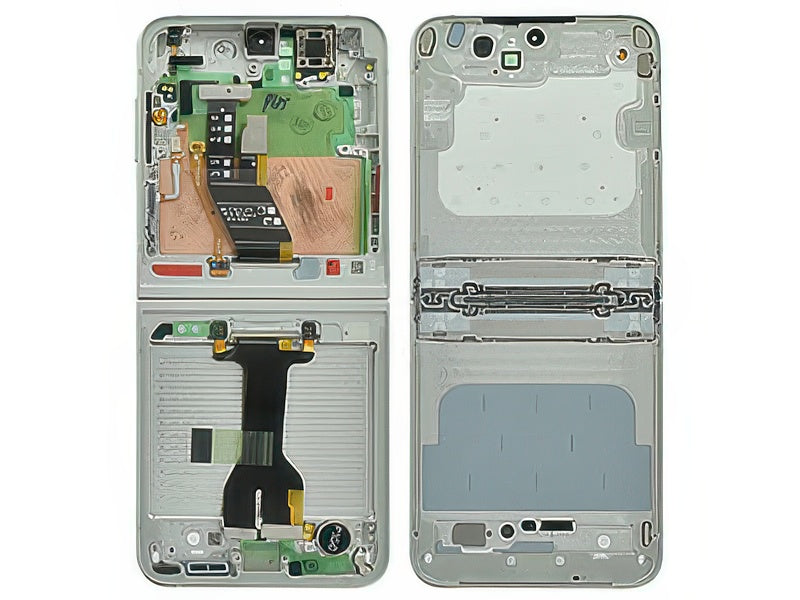 Guscio frontale + Frame Supporto Lcd + Tasti Laterali Bianco per Samsung SM-F741 Galaxy Z Flip6