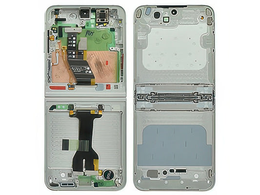 Guscio frontale + Frame Supporto Lcd + Tasti Laterali Bianco per Samsung SM-F741 Galaxy Z Flip6