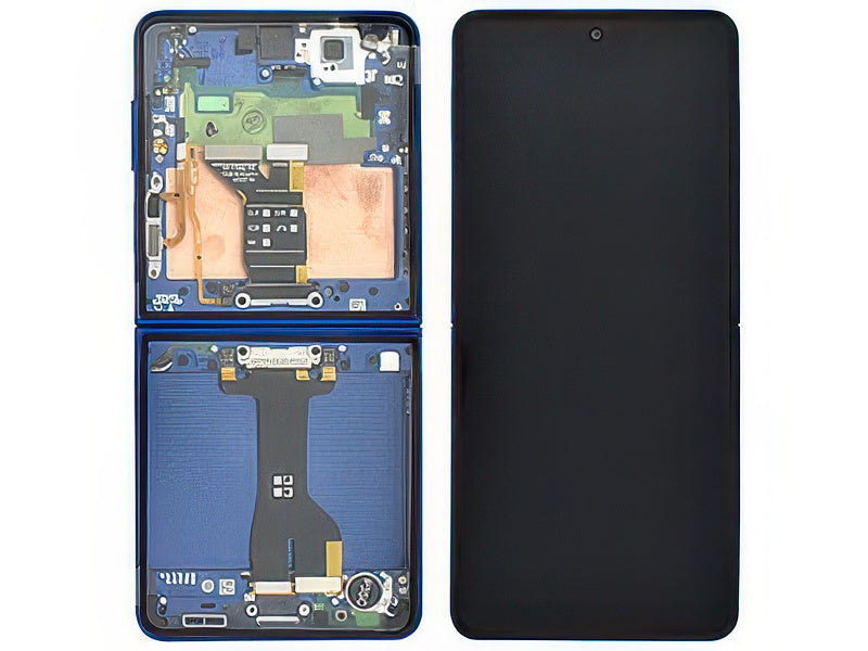 Lcd + Touch Screen + Frame + Tasti Laterali Blu per Samsung SM-F766 Galaxy Z Flip7