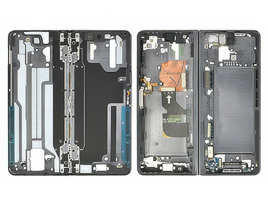 Guscio frontale + Frame Supporto Lcd + Tasti Laterali Phantom Black per Samsung SM-F936 Galaxy Z Fold4
