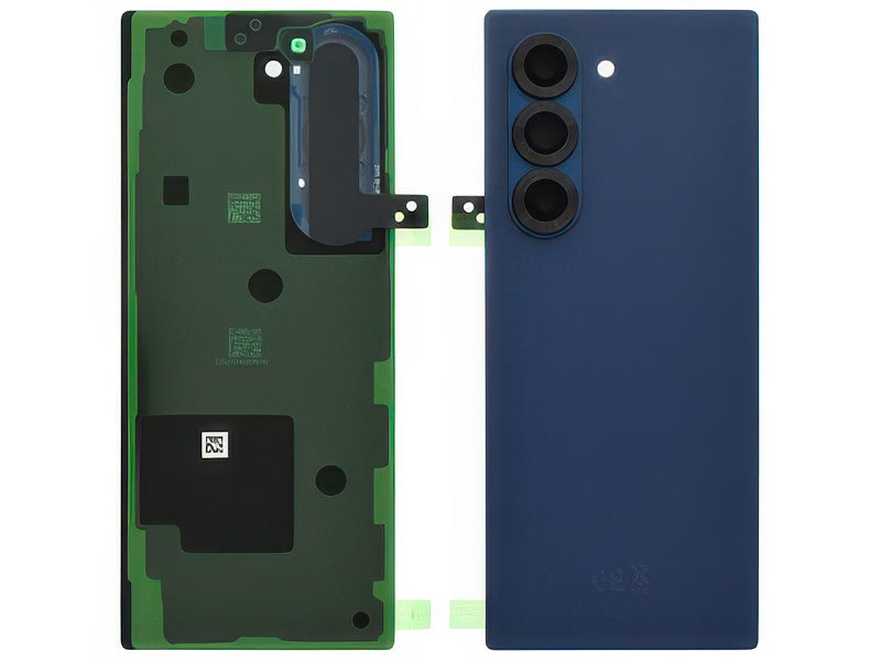 Cover Batteria + Vetrino Camera + Adesivi Navy per Samsung SM-F956 Galaxy Z Fold6