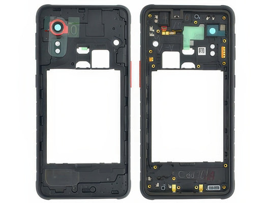 Rear Cover + Altoparlante + Tasti Laterali Vetrino Camera Nero per Samsung SM-G525 Galaxy XCover 5 Enterprise Edition