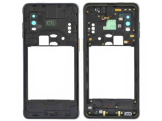Rear Cover + Tasti Laterali + Vetrino Camera + JacK Audio Nero per Samsung SM-G715 Galaxy XCover Pro Enterprise Edition