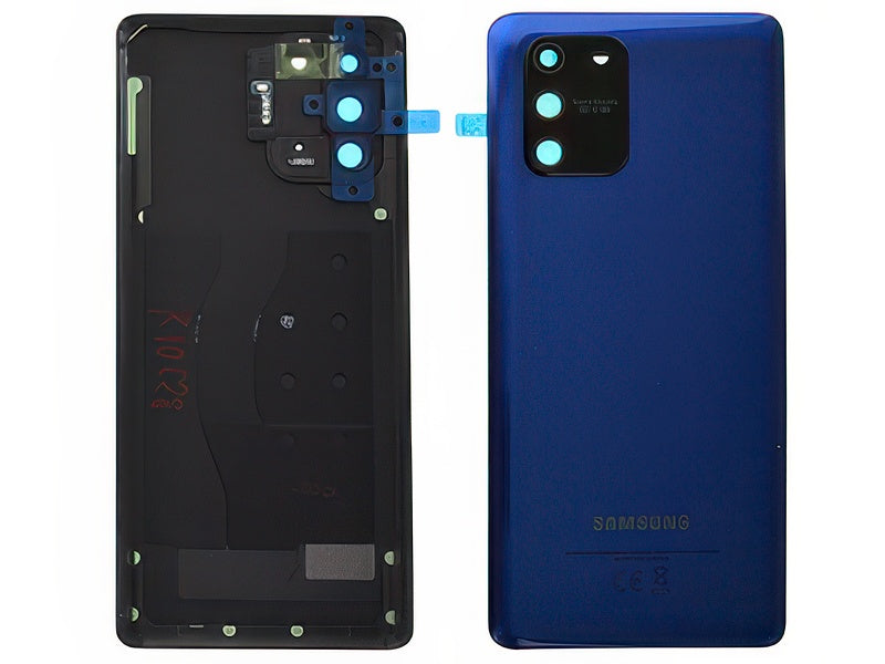 Cover Batteria + Vetrino Camera + Adesivi Blu per Samsung SM-G770 Galaxy S10 Lite