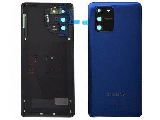 Cover Batteria + Vetrino Camera + Adesivi Blu per Samsung SM-G770 Galaxy S10 Lite