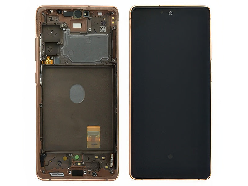 Lcd + Touchscreen + Frame + Tasti Laterali Cloud Orange per Samsung SM-G780F Galaxy S20 FE