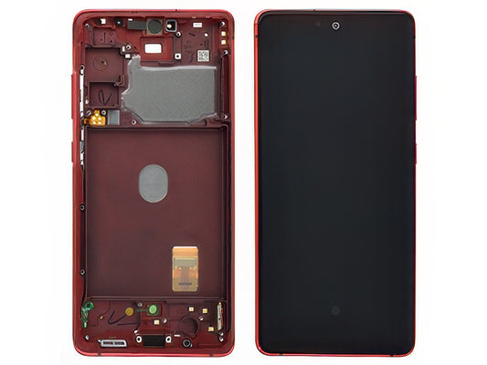 Lcd + Touchscreen + Frame + Tasti Laterali Cloud Red per Samsung SM-G780G Galaxy S20 FE