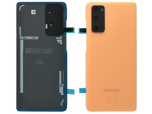 Cover Batteria + Vetrino Camera + Adesivi Cloud Orange per Samsung SM-G781 Galaxy S20 FE 5G