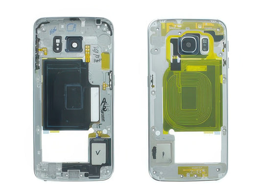 Rear Cover + Suoneria + Tasti Laterali + Antenna+ Vetrino Camera per vers. Nero per Samsung SM-G925 Galaxy S6 Edge