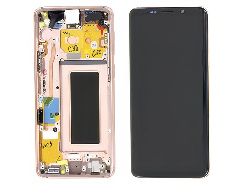 Lcd + Touchscreen + Altoparlante + Tasti Laterali Oro per Samsung SM-G960 Galaxy S9