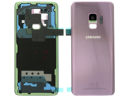 Cover Batteria in vetro + Vetrino Camera + Vetrino Flash Lilac Purple per Samsung SM-G960 Galaxy S9