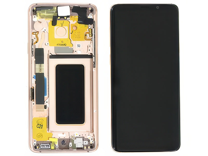 Lcd + Touchscreen + Altoparlante + Tasti Laterali Oro per Samsung SM-G965 Galaxy S9 +