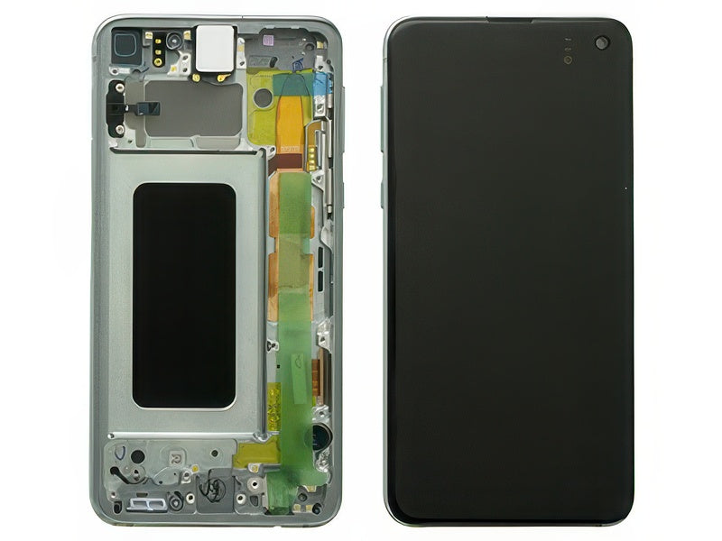 Lcd + Touchscreen + Altoparlante + Tasti Laterali + Vibrazione Verde per Samsung SM-G970 Galaxy S10e