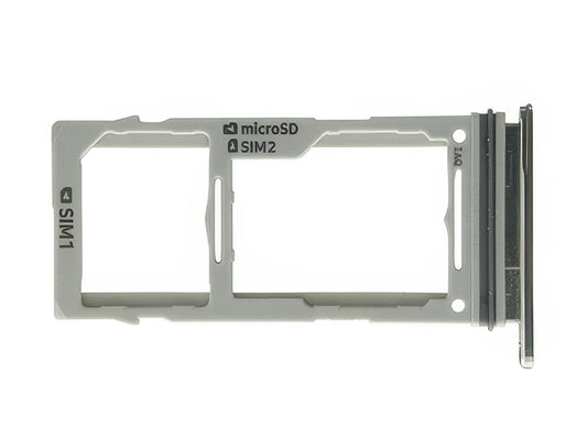 Sportello Dual Sim card/SD Card + Alloggio Argento per vers. Bianco per Samsung SM-G970 Galaxy S10e