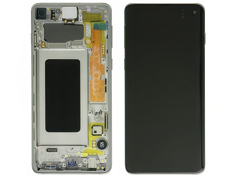 Lcd + Touchscreen + Altoparlante + Tasti Laterali + Vibrazione Bianco per Samsung SM-G973 Galaxy S10