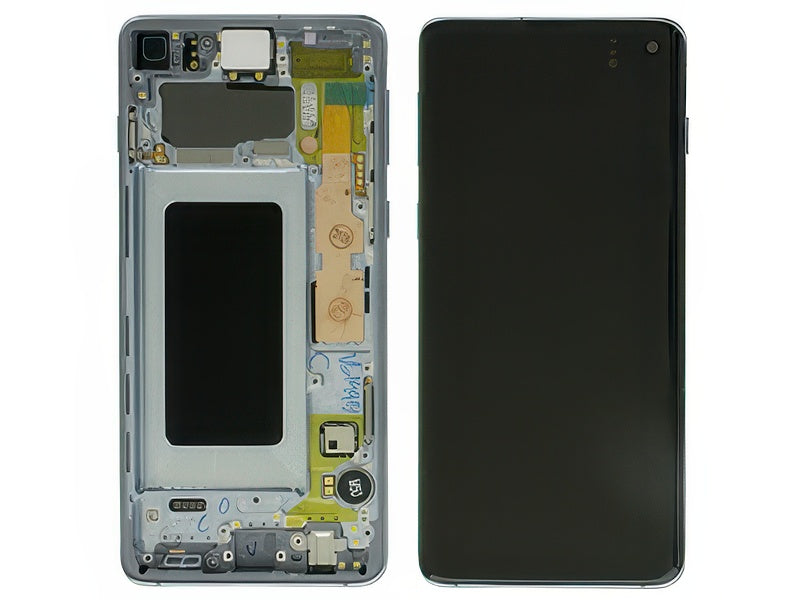 Lcd + Touchscreen + Altoparlante + Tasti Laterali + Vibrazione Blu per Samsung SM-G973 Galaxy S10
