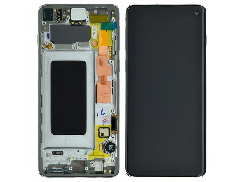 Lcd + Touchscreen + Altoparlante + Tasti Laterali + Vibrazione Prism Silver per Samsung SM-G973 Galaxy S10