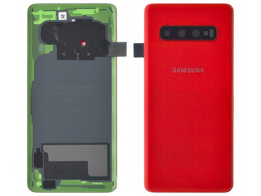 Cover Batteria in vetro + Vetrino Camera Cardinal Red per Samsung SM-G973 Galaxy S10
