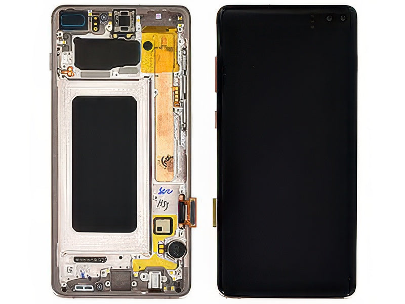 Lcd + Touchscreen + Altoparlante + Tasti Laterali + Vibrazione Ceramic White per Samsung SM-G975 Galaxy S10+